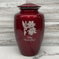 Customer Gallery - Hummingbird Flowers Cremation Urn - Ruby Red