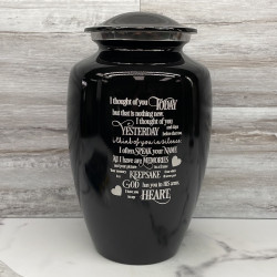 Customer Gallery - I Thought Of You Today Cremation Urn - Jet Black