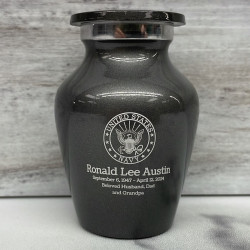 Customer Gallery - Navy Keepsake Urn - Gunmetal Gray