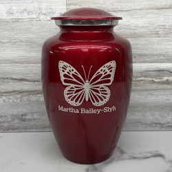 Customer Gallery - Butterfly Cremation Urn - Ruby Red