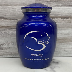 Customer Gallery - Sleeping Cat Cremation Urn - Midnight Blue