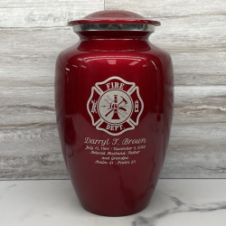 Customer Gallery - Firefighter Cremation Urn - Ruby Red