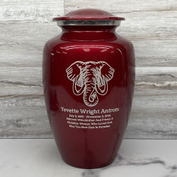 Customer Gallery - Elephant Cremation Urn - Ruby Red