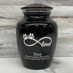 Customer Gallery - Small Infinite Love Pet Cremation Urn - Jet Black