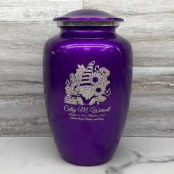 Customer Gallery - Garden Gnome Cremation Urn - Purple Luster