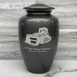 Customer Gallery - Bulldozer Cremation Urn - Gunmetal Gray