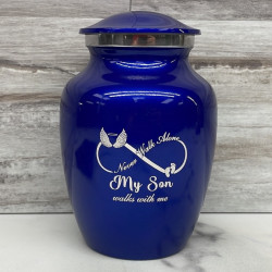 Customer Gallery - My Son Walks With Me Sharing Urn - Midnight Blue