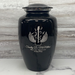 Customer Gallery - Electric Guitar Angel Wings Cremation Urn - Jet Black