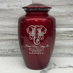 Customer Gallery - Elephant Cremation Urn - Ruby Red