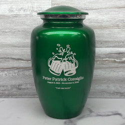 Customer Gallery - Beer Cremation Urn - Shamrock Green