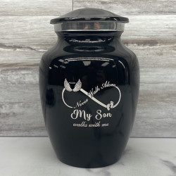 Customer Gallery - My Son Walks With Me Sharing Urn - Jet Black