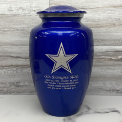 Customer Gallery - Dallas Star Cremation Urn - Midnight Blue