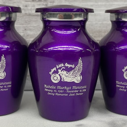 Customer Gallery - Riding with Angels Motorcycle Keepsake Urn - Purple Luster