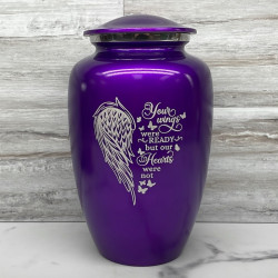 Customer Gallery - Your Wings Were Ready Cremation Urn - Purple Luster