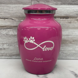 Customer Gallery - Small Infinite Love Pet Cremation Urn - Rose Pink