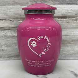 Customer Gallery - Small Paw Prints On My Heart Pet Cremation Urn - Rose Pink