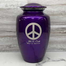 Customer Gallery - Peace Cremation Urn - Purple Luster