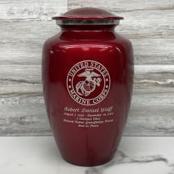 Customer Gallery - Marine Corps Cremation Urn - Ruby Red