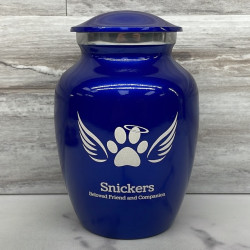 Customer Gallery - Small Angel Wings Pet Cremation Urn - Midnight Blue