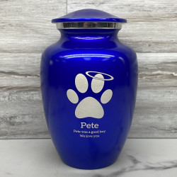 Customer Gallery - Large Angel Paw Pet Cremation Urn - Midnight Blue