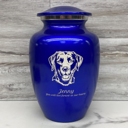 Customer Gallery - Large Black Lab Dog Cremation Urn - Midnight Blue
