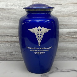 Customer Gallery - Caduceus Cremation Urn - Midnight Blue