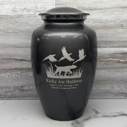 Customer Gallery - Hunting Dog Cremation Urn - Gunmetal Gray