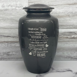 Customer Gallery - I Thought Of You Today Cremation Urn - Gunmetal Gray