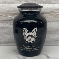 Customer Gallery - Small Yorkshire Terrier Dog Cremation Urn - Jet Black