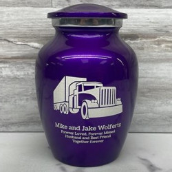 Customer Gallery - Semi Truck Sharing Urn - Purple Luster