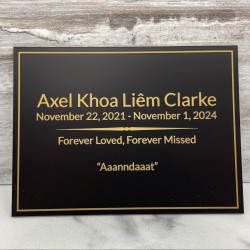 Customer Gallery - DIY Cremation Urn Plate - Black - 5.75" w x 4.25" h
