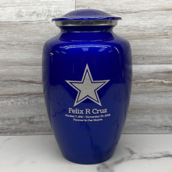 Customer Gallery - Dallas Star Cremation Urn - Midnight Blue