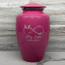 Customer Gallery - My Sister Walks With Me Cremation Urn - Rose Pink