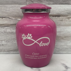 Customer Gallery - Small Infinite Love Pet Cremation Urn - Rose Pink