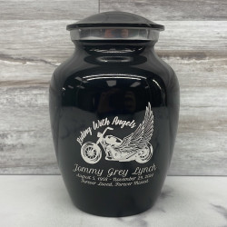 Customer Gallery - Riding with Angels Motorcycle Sharing Urn - Jet Black