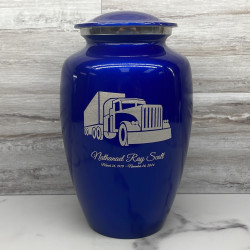 Customer Gallery - Semi Truck Cremation Urn - Midnight Blue