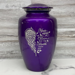 Customer Gallery - Your Wings Were Ready Cremation Urn - Purple Luster