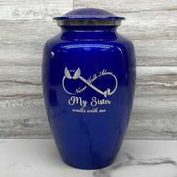 Customer Gallery - My Sister Walks With Me Cremation Urn - Midnight Blue