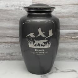 Customer Gallery - Hunting Dog Cremation Urn - Gunmetal Gray