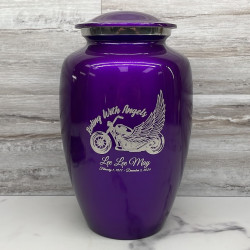 Customer Gallery - Riding with Angels Motorcycle Cremation Urn - Purple Luster