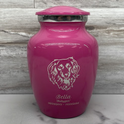 Customer Gallery - Small Dachshund Dog Cremation Urn - Rose Pink