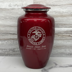 Customer Gallery - Marine Corps Cremation Urn - Ruby Red