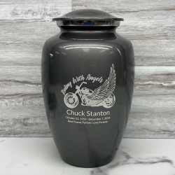 Customer Gallery - Riding with Angels Motorcycle Cremation Urn - Gunmetal Gray