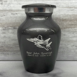 Customer Gallery - Fighter Jet Plane Keepsake Urn - Gunmetal Gray