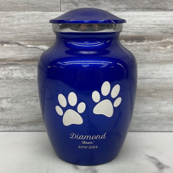 Customer Gallery - Small Pawprints Pet Cremation Urn - Midnight Blue