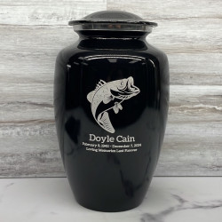 Customer Gallery - Bass Fishing Cremation Urn - Jet Black