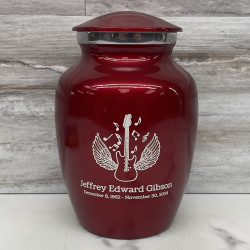 Customer Gallery - Electric Guitar Angel Wings Sharing Urn - Ruby Red