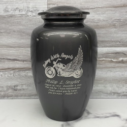 Customer Gallery - Riding with Angels Motorcycle Cremation Urn - Gunmetal Gray