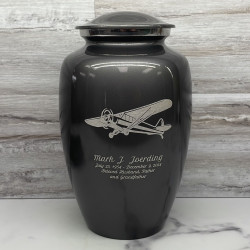 Customer Gallery - Airplane II Cremation Urn - Gunmetal Gray