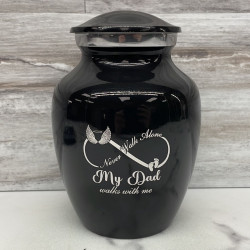 Customer Gallery - My Dad Walks With Me Sharing Urn - Jet Black